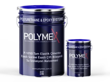Polymex P-1050 Tam Elastik Çimento Esaslı, Sürme Esaslı Çift Bileşenli Su İzolasyon Malzemesi